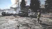 Schäden nach einem russischen Drohnenangriff in Donezk
