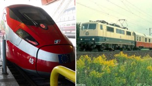 Der futuristische „Frecciarossa“ und ein „Mediolanum“ aus dem Jahr 1977