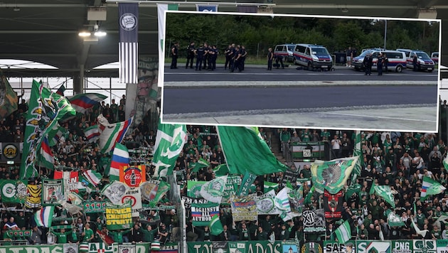 Die Polizei hat grüne-weiße Fans auf dem Weg nach Graz aufgehalten.
