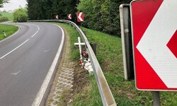 In der hängenden S-Kurve, in der Ende April das Unglück geschehen war, soll nun eine Sperrlinie ...