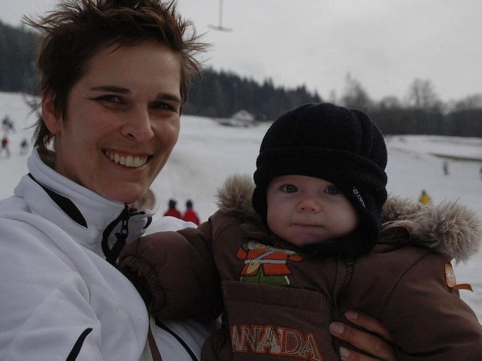 Michaela Dorfmeister gemeinsam mit Profi Tina.