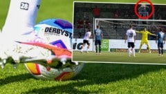 Ein Spieler wurde bei einem Elfmeter durch den nackten Hintern eines Fans abgelenkt.