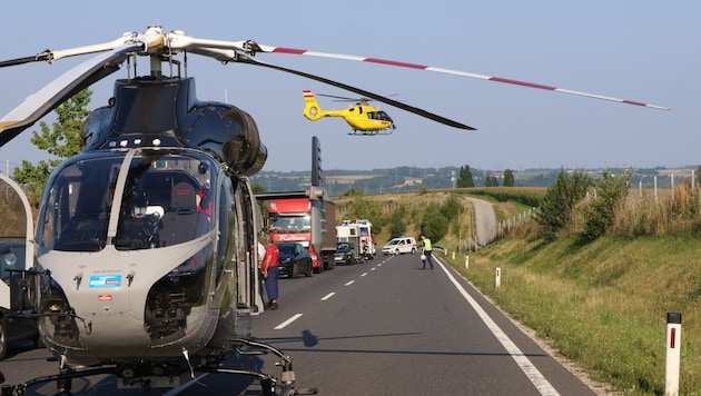 Ein Schwerverletzter wurde mit dem Rettungshubschrauber abtransportiert
