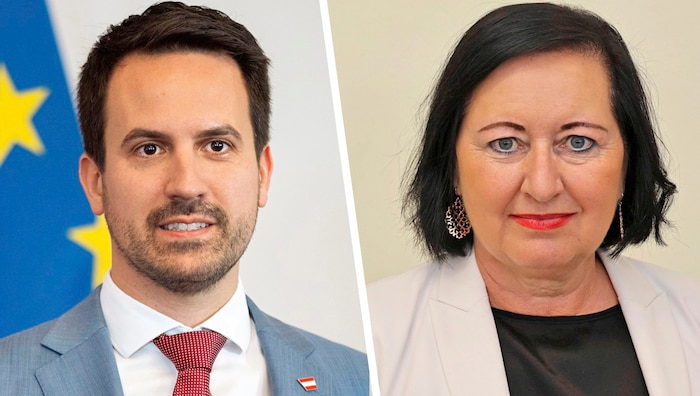 Bildungsminister Christoph Wiederkehr und die steirische Bildungsdirektorin Elisabeth Meixner