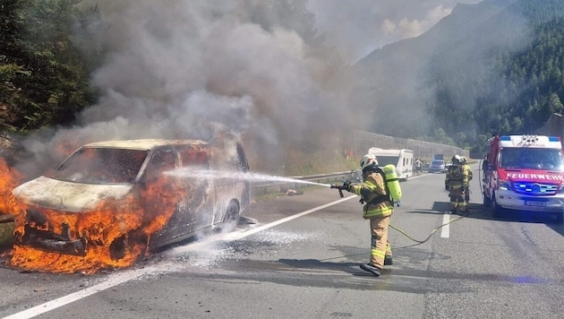 Die Feuerwehr Zederhaus im Löscheinsatz
