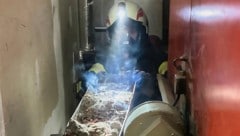 Das Heizgut war nicht völlig abgebrannt, sorgte für starke Rauchentwicklung 