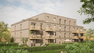 So sollen leistbare Mehrfamilienhäuser mit den drei Wohnungstypen nach dem Strabag-System ...