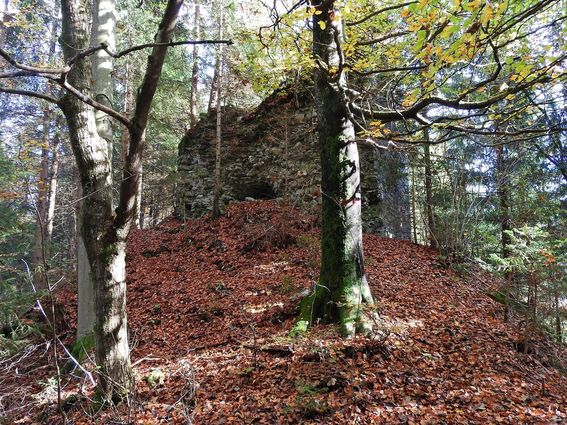 Burg Priessenegg bei Hermagor gehörte Heinrich IV. von Görz. Seine Gattin Katharina ließ sie ...