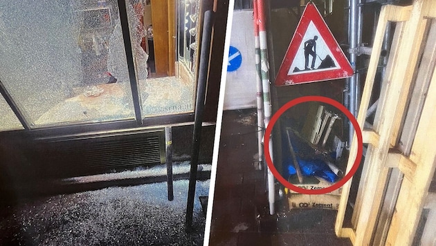 Der Einbrecher bediente sich bei der Baustelle vor dem Geschäft in der Nobelmeile.