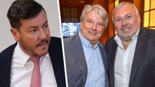 Freundschaft! Alfred Gusenbauer (re.) war zugleich für René Benko und dessen Investor Hans Peter ...