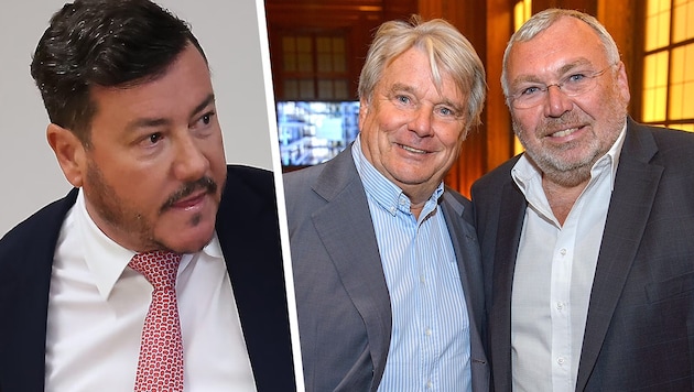 Freundschaft! Alfred Gusenbauer (re.) war zugleich für René Benko und dessen Investor Hans Peter ...