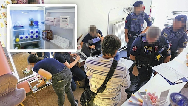 Stadt Wien und Polizei kämpfen gemeinsam gegen Betreiber illegaler Kliniken. Das Botox ist neben ...