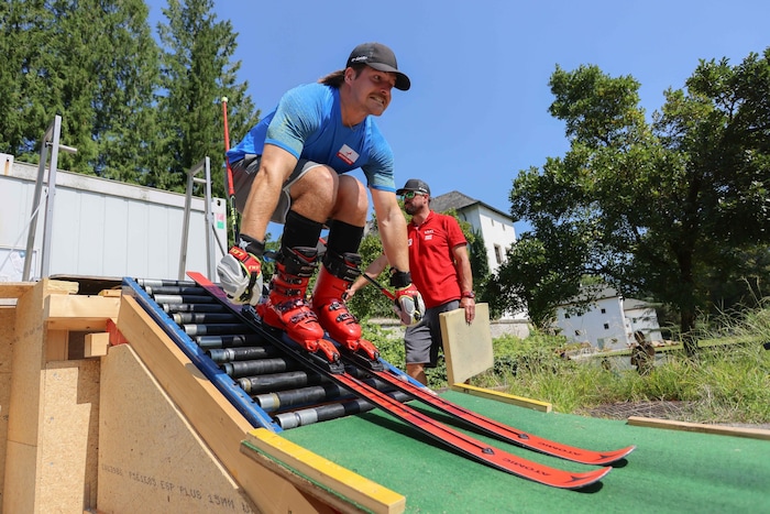 Nicolas Lussnig beim Training auf der Startrampe.