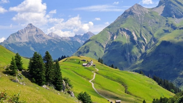 Der famose Blick auf den ehemaligen Weiler Bürstegg.
