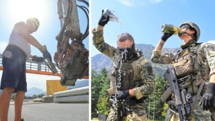 Bauarbeiter Josef auf der Brennerautobahn ist über das Ende der Hitzewelle nicht unglücklich. ...