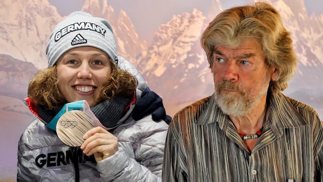 Laura Dahlmeier und Reinhold Messner