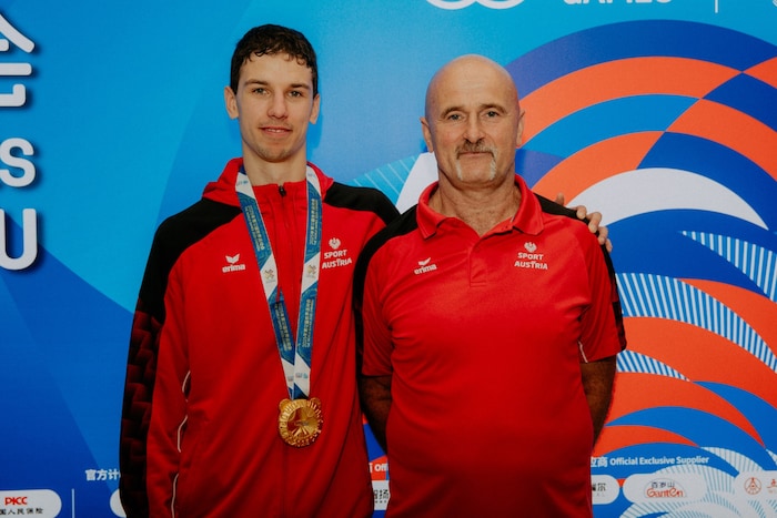 Erik Zimmermann mit Papa Gerald.