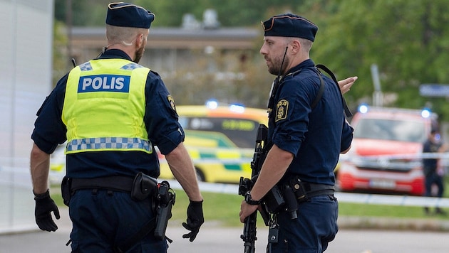 Die schwedische Polizei in Alarmbereitschaft – es gibt mehrere Verletzte (Archivbild).