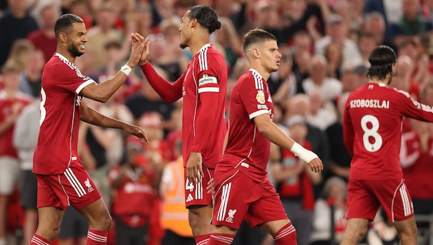 Freude über den Sieg bei den Liverpool-Akteuren