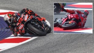 Marco Bezzecchi (li.) landete auf Pole, Marc Marquez stürzte.