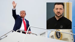 Selenskyj kündigte nach einem etwa einstündigen Telefonat mit Donald Trump (l.) am Samstag ein ...