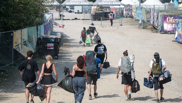 Zusammengepackt haben die Besucherinnen und Besucher des Frequency-Festvials in St. Pölten ...