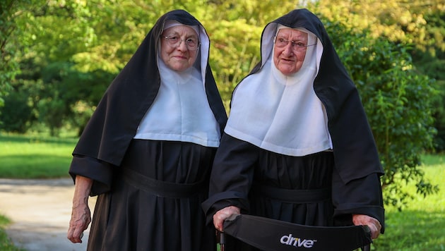 Schwester Rita und Schwester Bernadette lebten mehrere Jahrzehnte im Kloster Goldenstein in ...