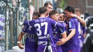 Die Austria jubelte über den ersten Saisonsieg.