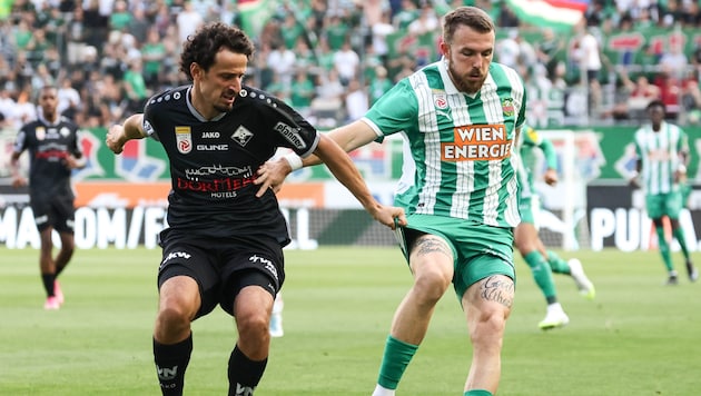 Viel Kampf und Intensität, aber keine Tore hat das Duell von SK Rapid und SCR Altach zu bieten ...