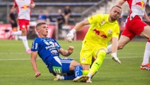 Elias Havel (li.) fordert heute seinen Ex-Klub Red Bull Salzburg (Alexander Schlager). 