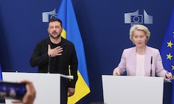 EU-Kommissionspräsidentin Ursula von der Leyen und der ukrainische Staatschef Wolodymyr ...