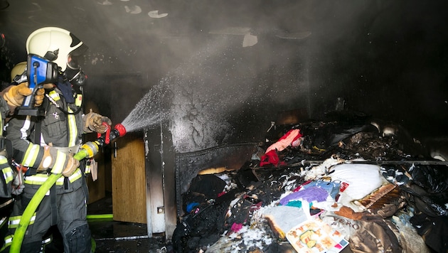 Das Feuer war im ersten Stock ausgebrochen.