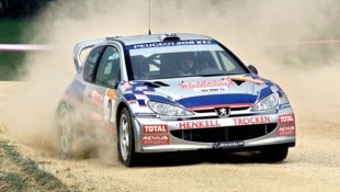 Das ist ein früherer WRC-Bolide von Raphael Sperrer.
