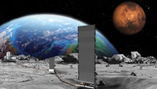 Illustration der NASA: So könnte eine auf Kernspaltung basierende Stromversorgung auf dem Mond ...