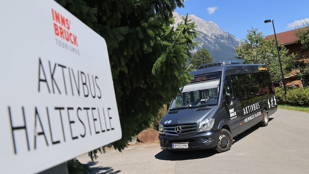 Der Aktivbus am Montagnachmittag in Wildermieming: Er war leer, aktiv war offensichtlich nur der ...