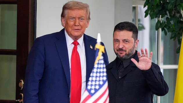 US-Präsident Donald Trump und Ukraine-Präsident Wolodymyr Selenskyj bei ihrem Treffen am Montag.