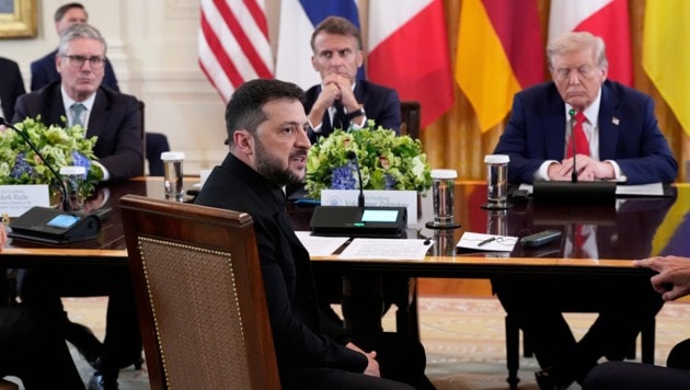 Eine Waffenruhe war nicht Teil des Gesprächs zwischen US-Präsident Donald Trump (rechts) und dem ...