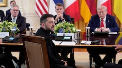 Eine Waffenruhe war nicht Teil des Gesprächs zwischen US-Präsident Donald Trump (rechts) und dem ...