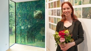 Blick ins Museum (li.), Kuratorin Raphaela Hemetsberger vom Verein Klimt am Attersee  