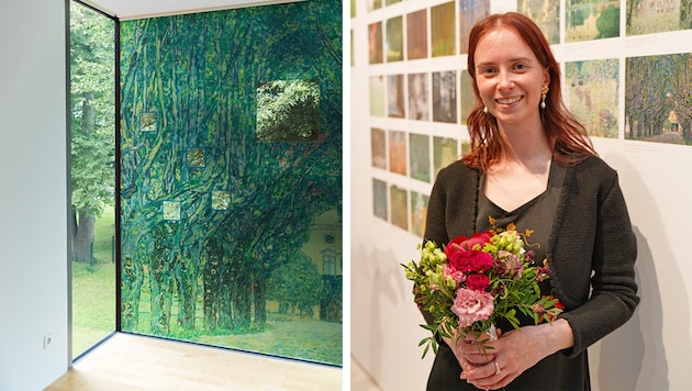 Blick ins Museum (li.), Kuratorin Raphaela Hemetsberger vom Verein Klimt am Attersee