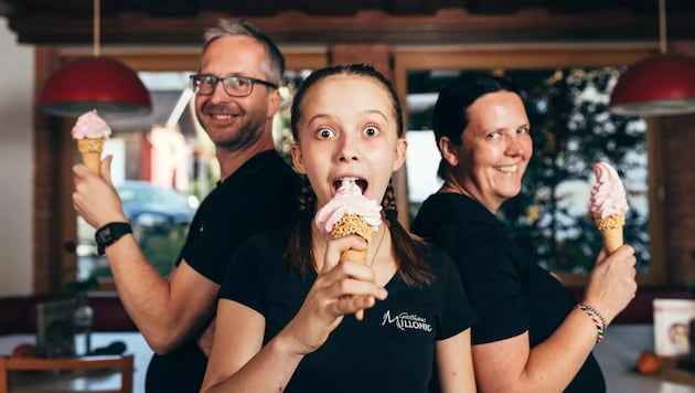 Die Familie Millonig aus Fürnitz stellt ausschließlich Softeis her.