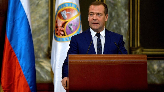 Der russische Ex-Präsident Dmitri Medwedew ist selbst für seine Verhältnisse verbal auffällig ...