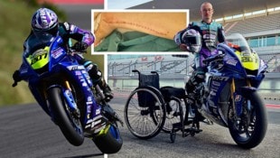 Der im Rollstuhl sitzende Lorenz war auf seiner Yamaha im Höhenflug, ehe er sich nun den ...