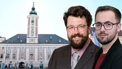 Im St. Pöltner Rathaus tritt Michael Kögl (re.) die Nachfolge von Harald Ludwig (li.) an.