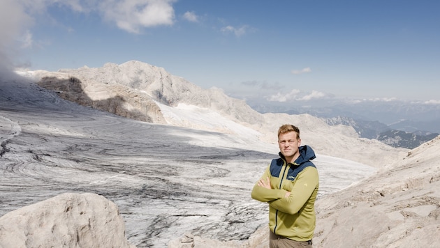 Das Bild bestätigt: Der Gletscher ist „quasi blank“. Kaineder dazu: „Wir können den Gletscher ...