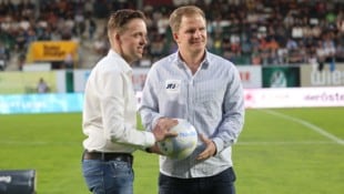 Ried-Präsident Thomas Gahleitner mit Sportvorstand Wolfgang Fiala.