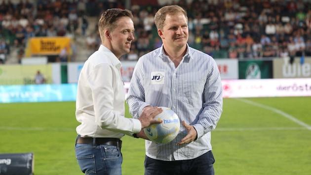 Ried-Präsident Thomas Gahleitner mit Sportvorstand Wolfgang Fiala.