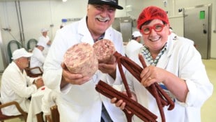 Raimund Plautz, der Innungsmeister der österreichischen Fleischer, der in Klagenfurt seinen ...