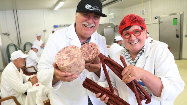 Raimund Plautz, der Innungsmeister der österreichischen Fleischer, der in Klagenfurt seinen ...