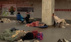 Viele suchten in der Kiewer U-Bahn Schutz.